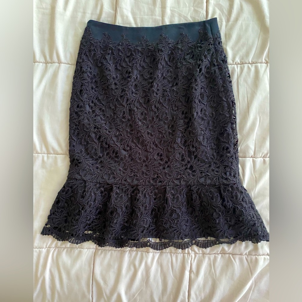 WHBM black lace overlay skirt